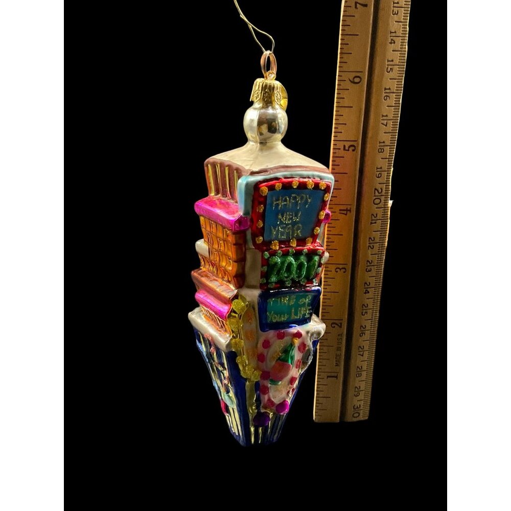 Christopher Radko 2001 Happy New Year Postcard Christmas Glass Ornament 6” - Picture 6 of 6